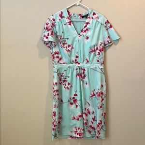 Alex Marie Floral Dress in Aqua and Red